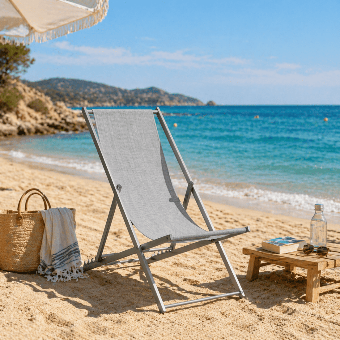 Sdraio Regolabile 5 Posizioni Spiaggia Pro grigio melange Xone - Perrone Shop