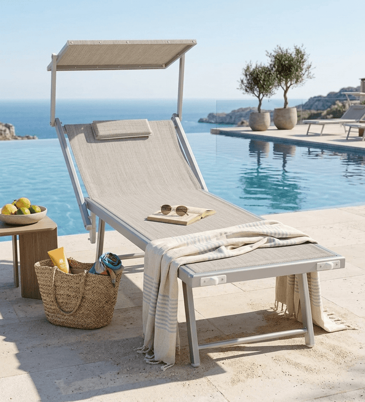Lettino prendisole grigio Spiaggia Pro Xone - Perrone Shop