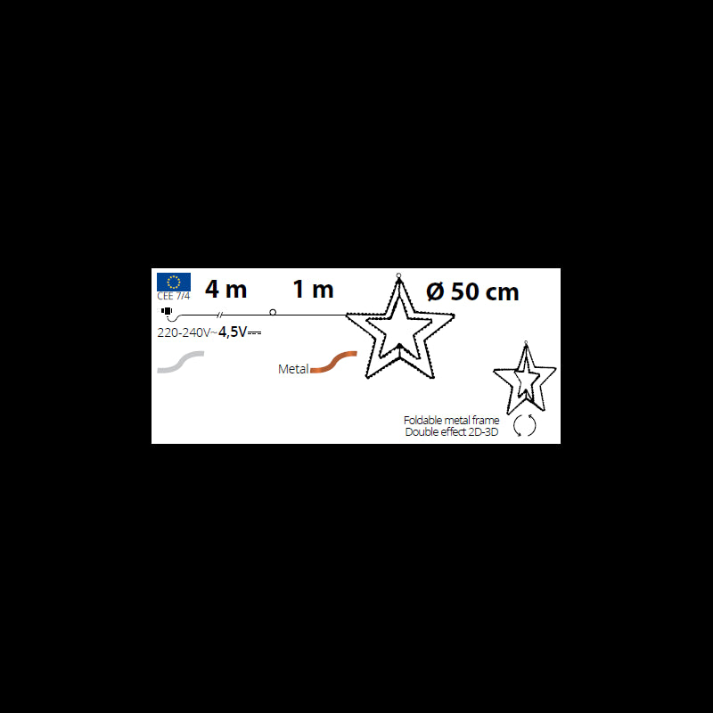 Stella luminosa doppia 3d microled Ø50 cm | Lotti