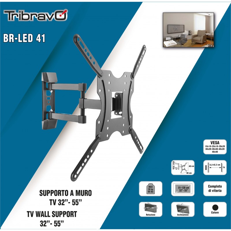 Supporto a muro per TV 32”-55”