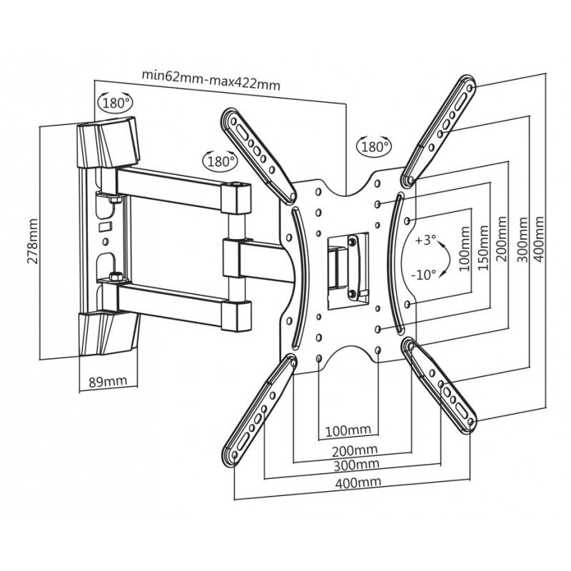 Supporto a muro per TV 32”-55”