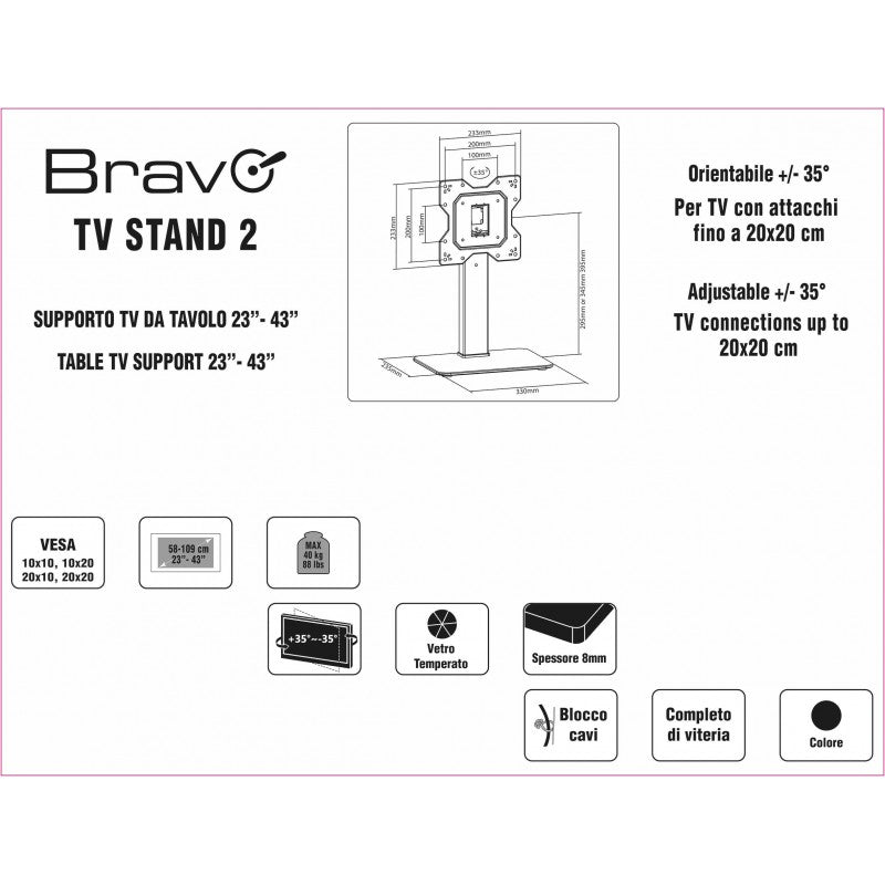 Supporto Tv Da Tavolo 23''