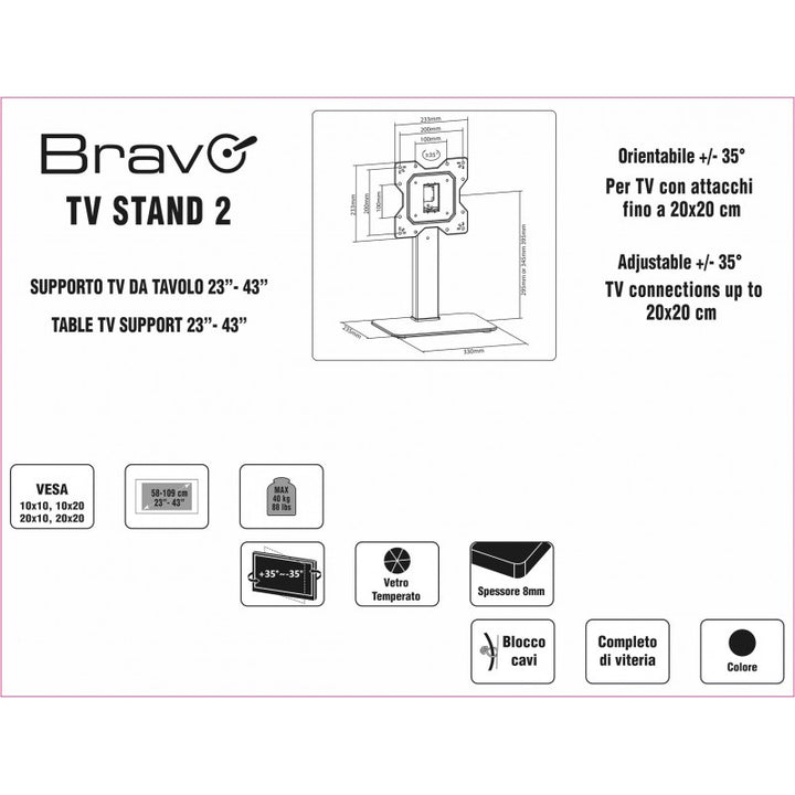 Supporto Tv Da Tavolo 23''