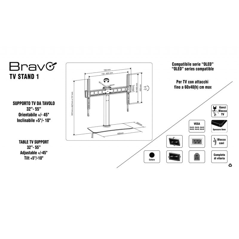 Supporto da tavolo per TV 32''