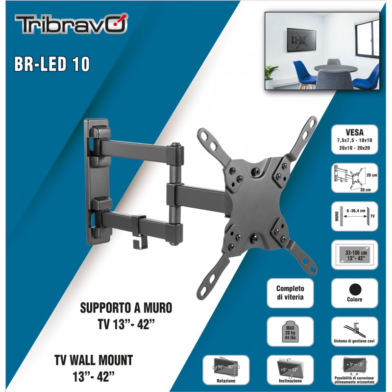 Supporto a parete per Tv Plasma/LCD 13''-42''