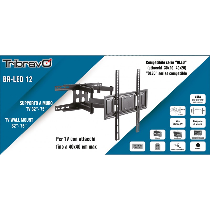 Supporto a muro per Tv Plasma/LCD 32''-75''