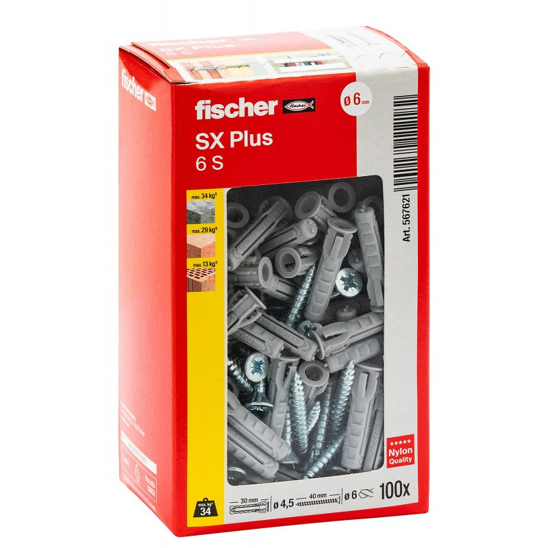 Sx Plus S Tassello Nylon Con Vite