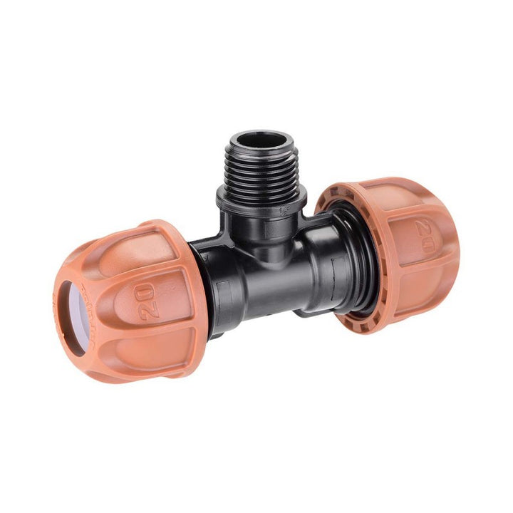 Raccordo a T da 20mm con Filetto 1/2 Pollice
