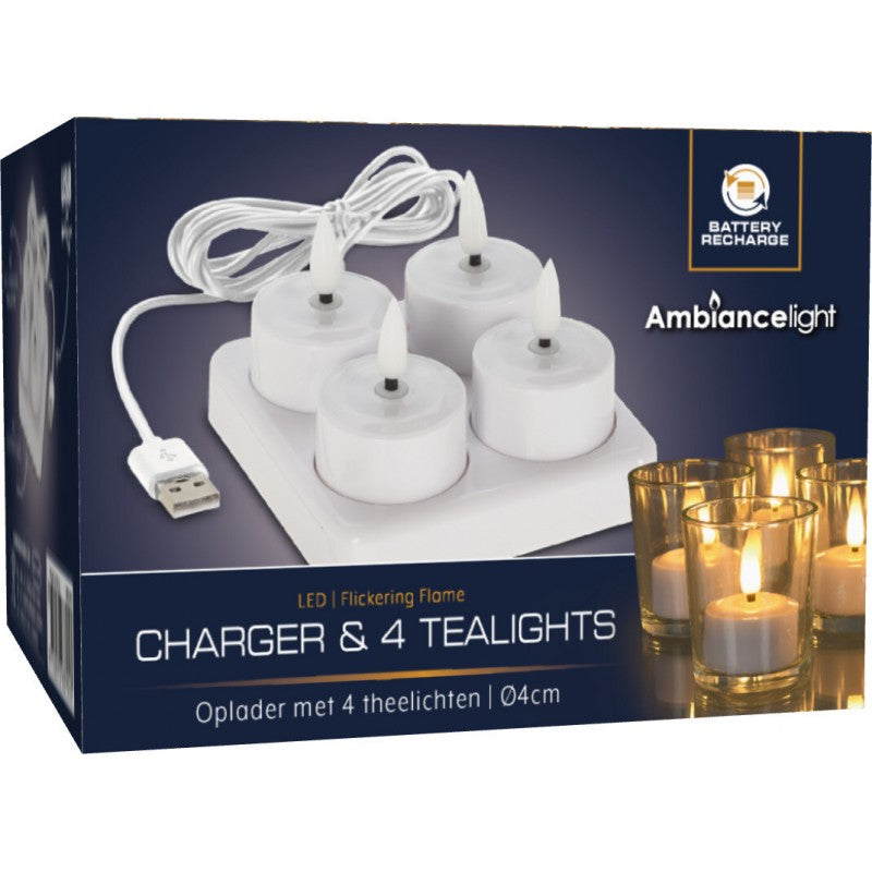 Candele Tealight ricaricabili 4pz