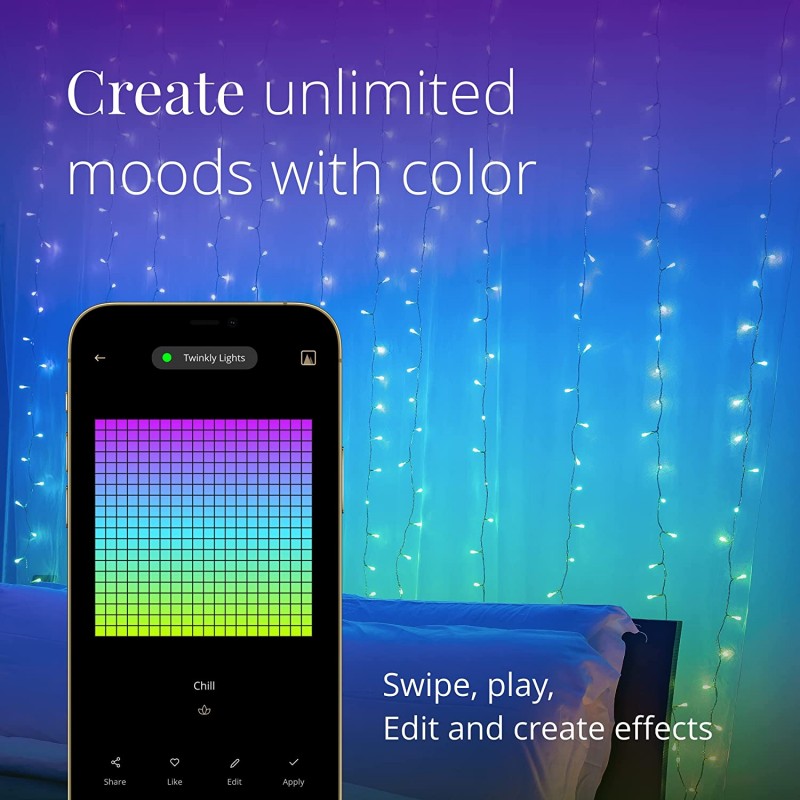 Tenda luminosa 210 LED RGB+W Curtain Twinkly