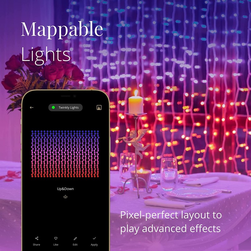 Tenda luminosa 210 LED RGB+W Curtain Twinkly