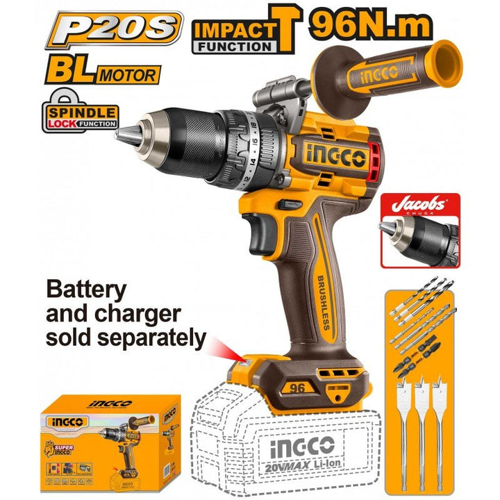 Trapano a percussione brushless 96N.M nudo con mandrino Jacobs - Perrone Shop
