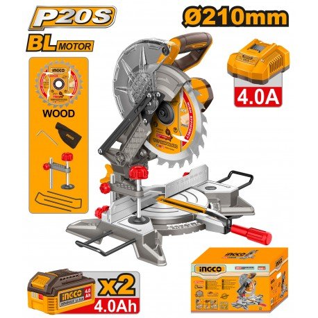 Troncatrice a Batteria 20V Disco 210 mm con 2 Batterie e Caricabatterie | INGCO - Perrone Shop