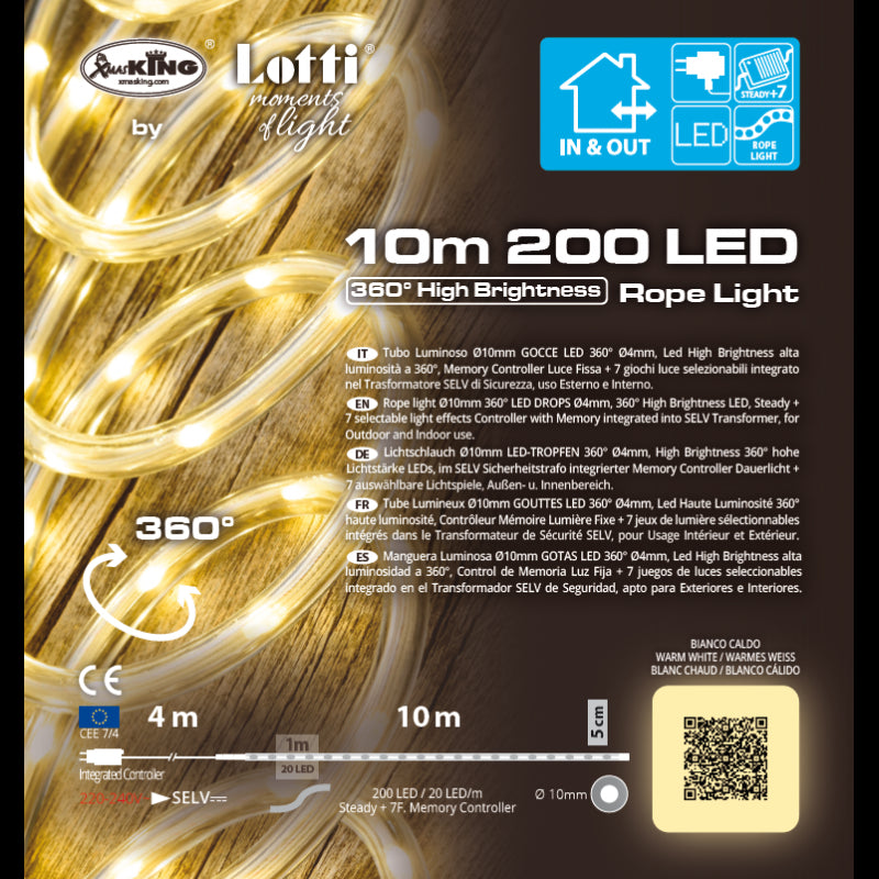 Tubo luminoso 200 LED 10 m Lotti
