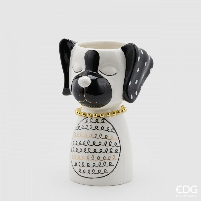 Vaso Cane Bianco e Nero Enzo De Gasperi