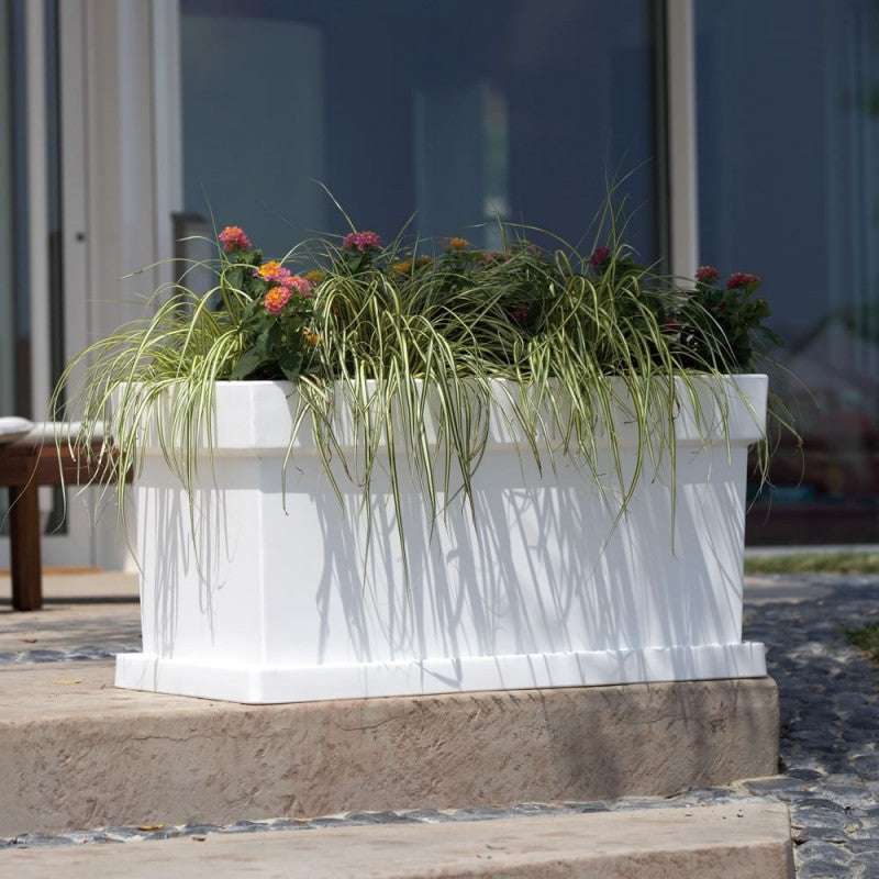 Vaso Cassetta Themis bianco 80cm