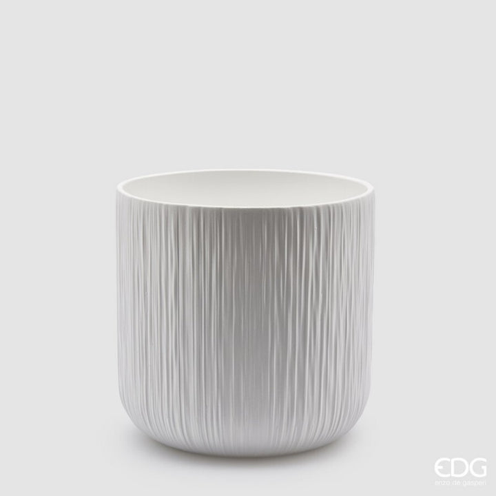 Vaso ceramica rigato bianco| EDG