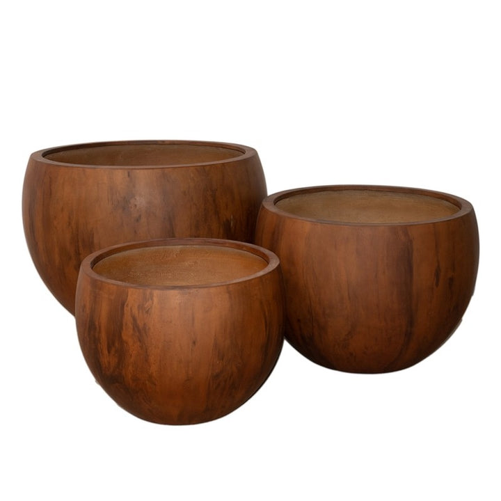 Vaso ciotola Bowl Teak In Vetroresina