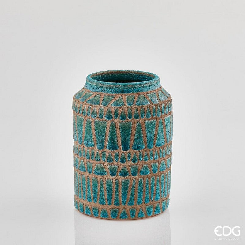 Vaso Fenice Rotondo H31Turchese| EDG