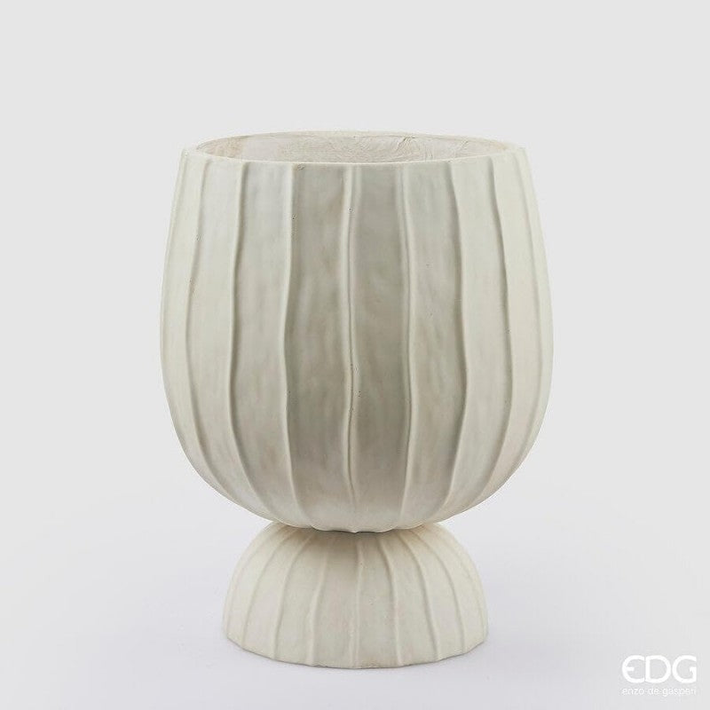 Vaso Righe Bombato con piede H45cm EDG
