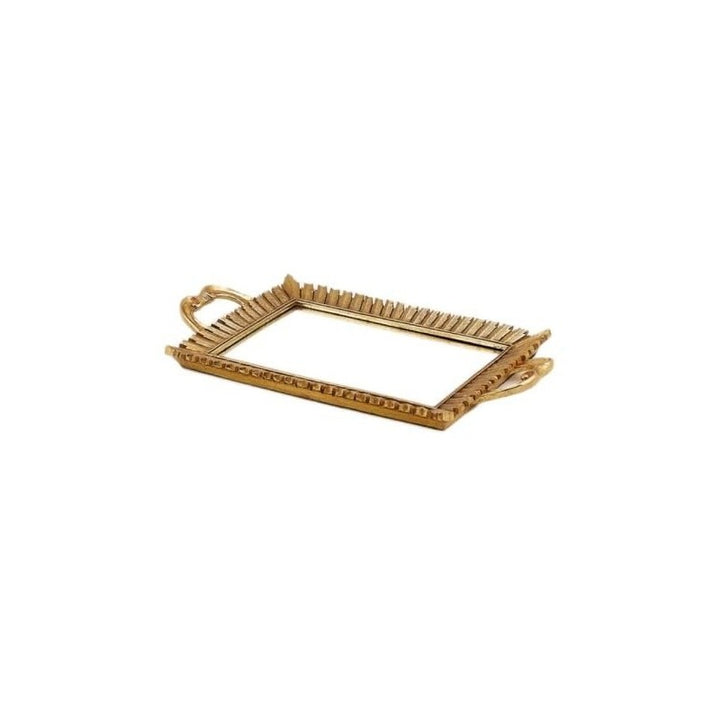 Vassoio specchio rettangolare oro EDG