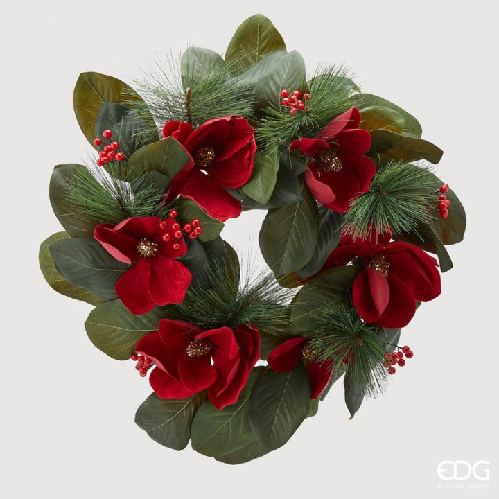 Corona Magnolia velluto rossa| EDG