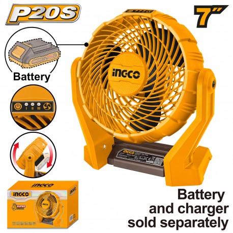Ventilatore da tavolo 7 poll a batteria