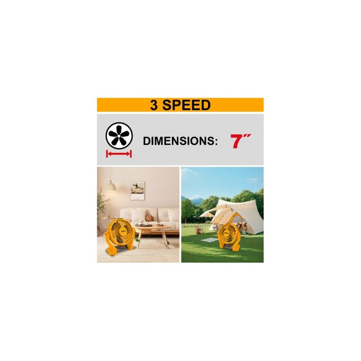 Ventilatore da tavolo 7 poll a batteria