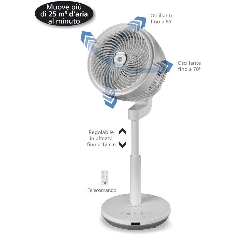 Ventilatore Tornado Piantana Bianco