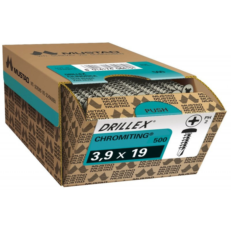 Viti perforanti Drillex testa cilindrica Mustad 3,5mm