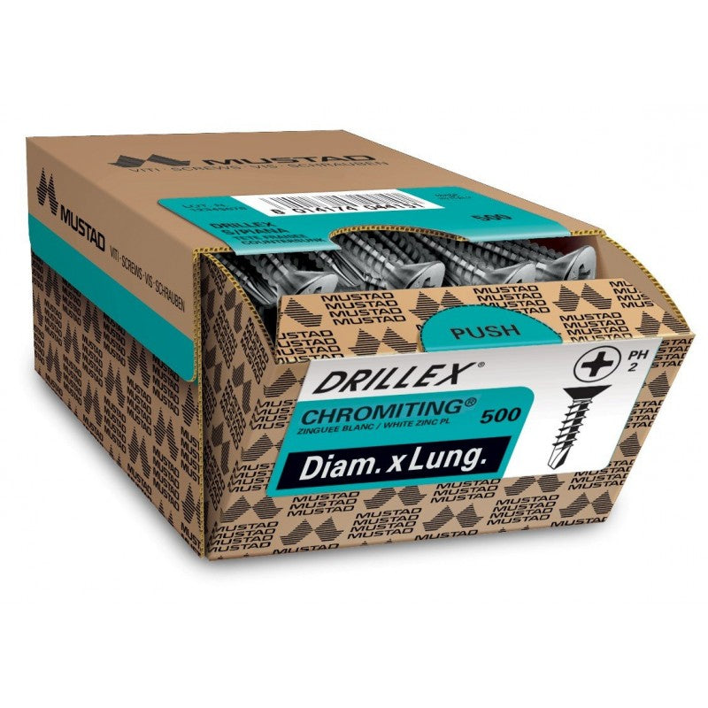 Viti perforanti Drillex testa svasata piana Mustad d.4,8mm