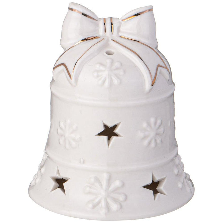 Appendino Campana in Porcellana con LED 6,5 x 6,5 x 8 cm | Le Stelle - Perrone Shop